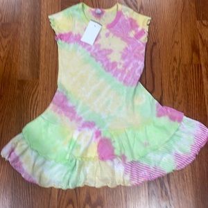 Toddler girls Tie dye dress, 3T, pastel pink, yellow